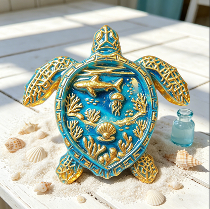 Marine-themed Turtle Ornament Resin Mold