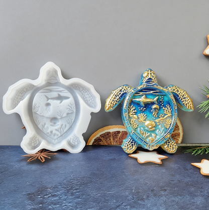 Marine-themed Turtle Ornament Resin Mold