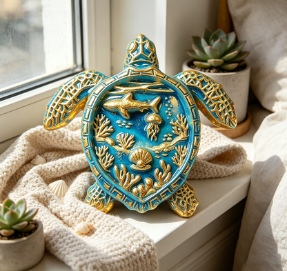 Marine-themed Turtle Ornament Resin Mold
