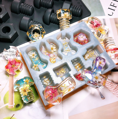 Handmade Nut, Bolt, Wrench & Hammer Mini Tool Ornament Resin Mold