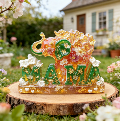 MAMA Mother Elephant and Baby Elephant Ornament Resin Mold