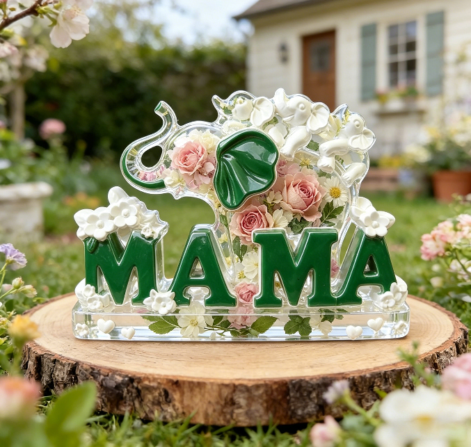 MAMA Mother Elephant and Baby Elephant Ornament Resin Mold