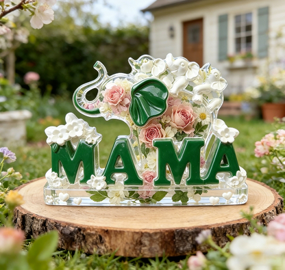 MAMA Mother Elephant and Baby Elephant Ornament Resin Mold