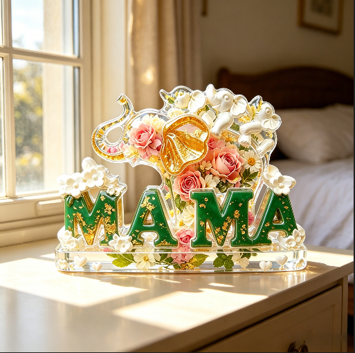 MAMA Mother Elephant and Baby Elephant Ornament Resin Mold