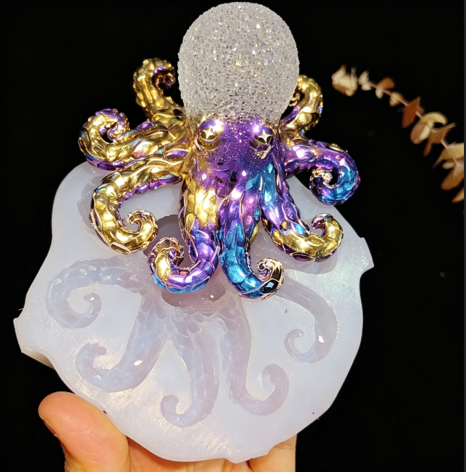 Handmade Diamond Octopus Ornament Resin Mold