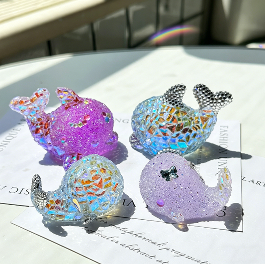 Handmade Diamond Whale Ornament Resin Mold