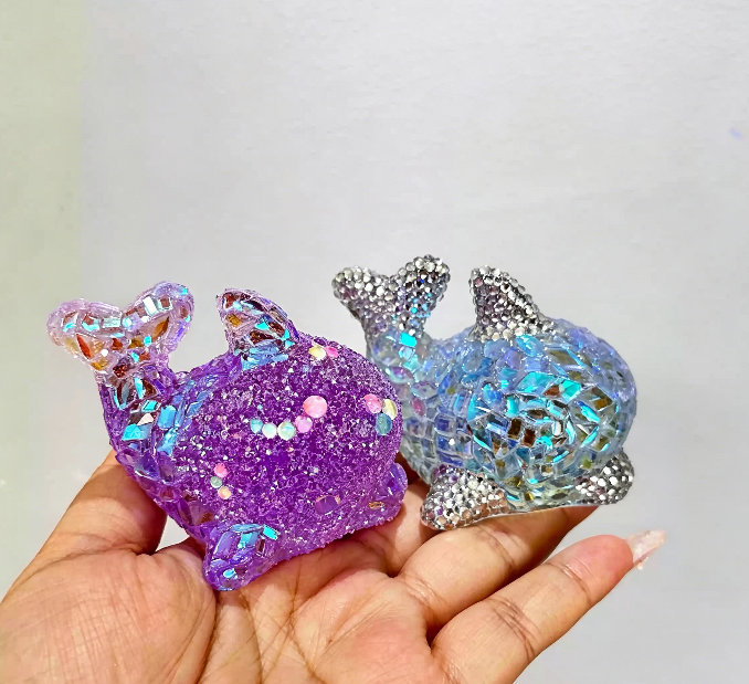 Handmade Diamond Whale Ornament Resin Mold