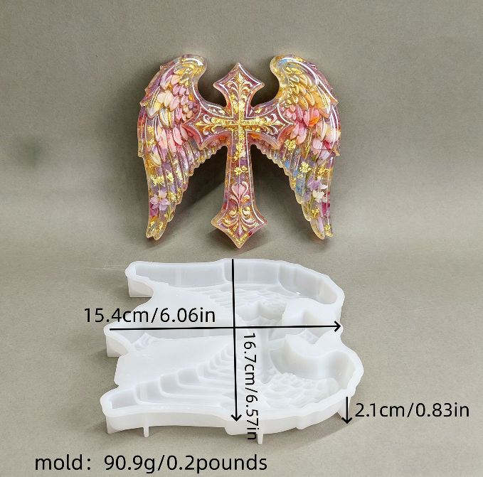 Winged Cross Ornamen Resin Mold