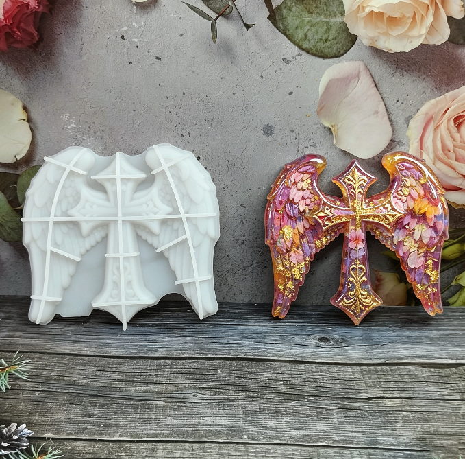 Winged Cross Ornamen Resin Mold
