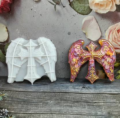 Winged Cross Ornamen Resin Mold