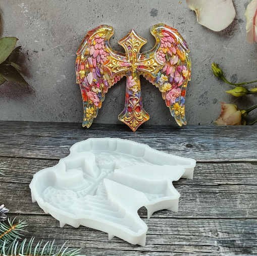 Winged Cross Ornamen Resin Mold