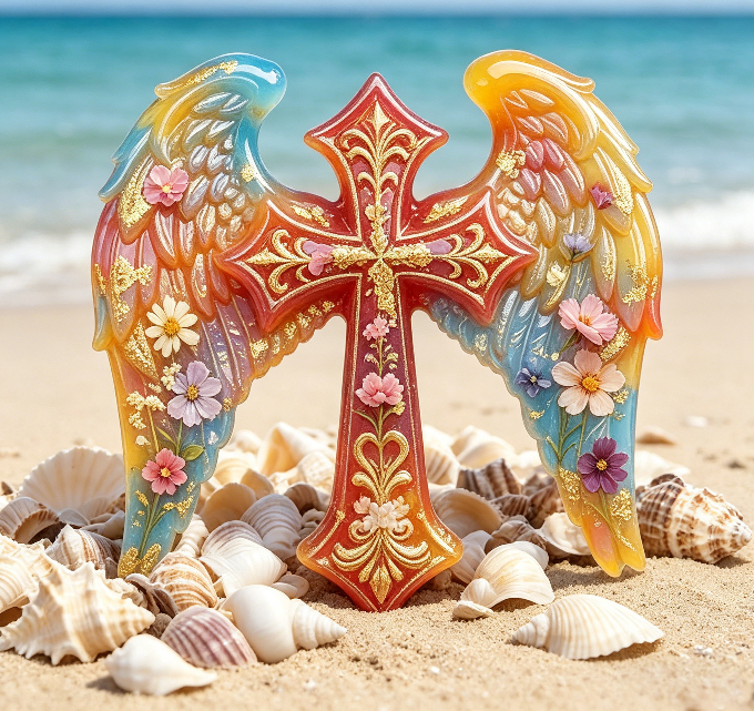 Winged Cross Ornamen Resin Mold