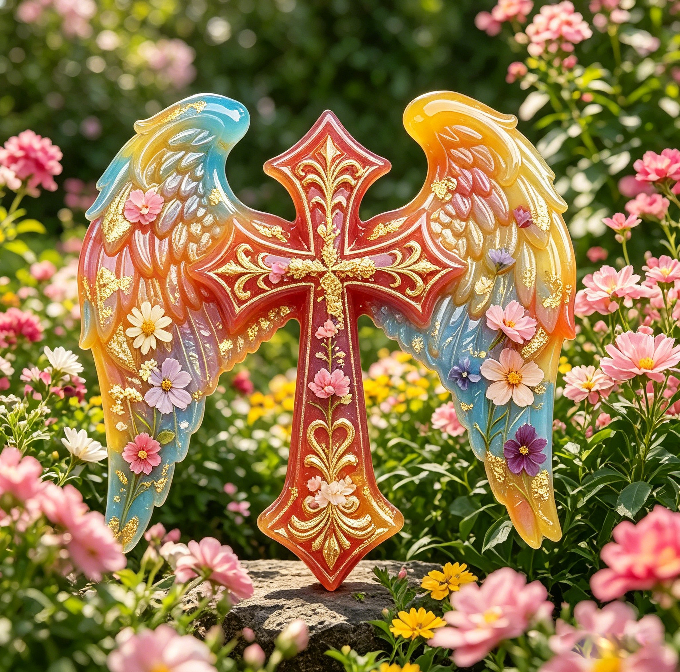 Winged Cross Ornamen Resin Mold