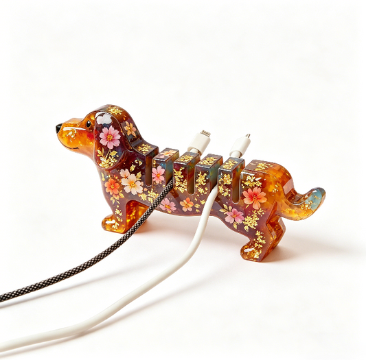 Cute Dachshund Cable Holder Resin Mold