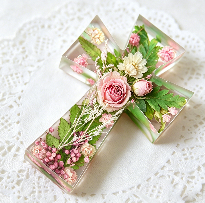 2pcs Cross Pendant Ornament Resin Mold