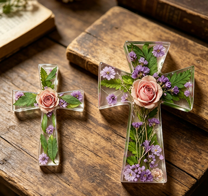 2pcs Cross Pendant Ornament Resin Mold