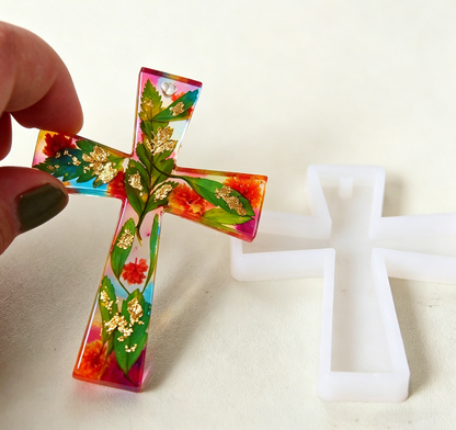 2pcs Cross Pendant Ornament Resin Mold