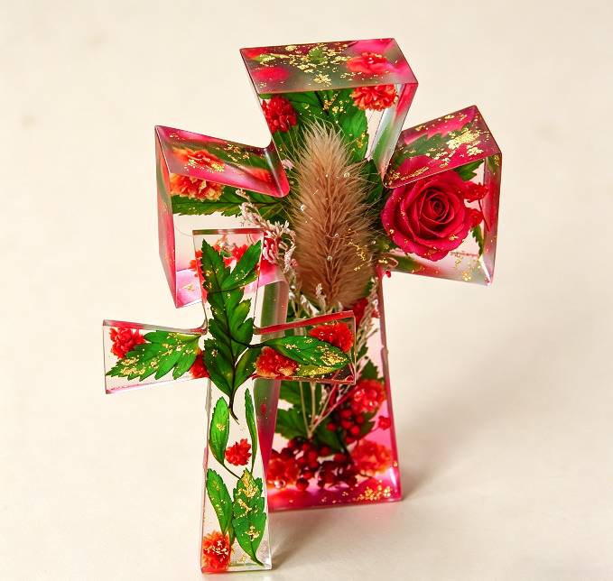 2pcs Cross Pendant Ornament Resin Mold