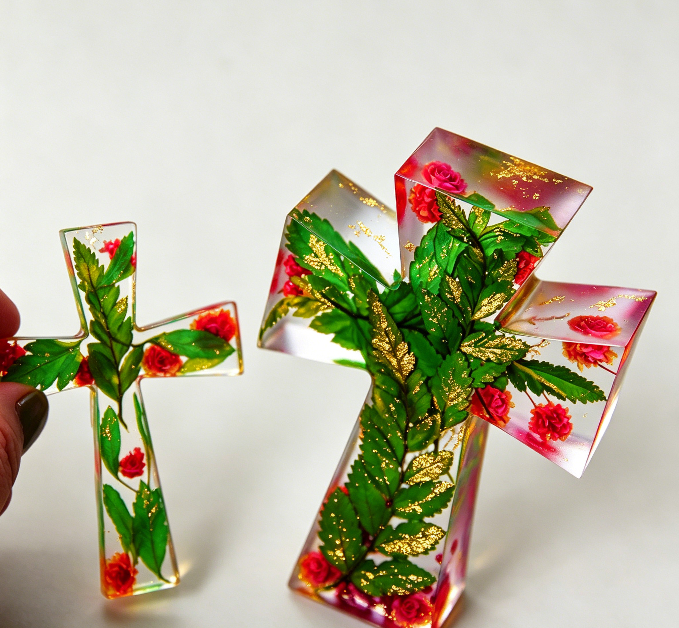 2pcs Cross Pendant Ornament Resin Mold