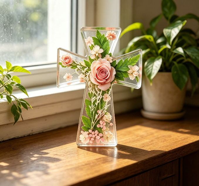 2pcs Cross Pendant Ornament Resin Mold