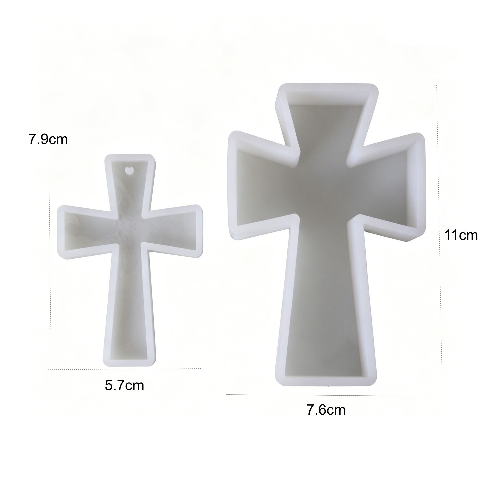 2pcs Cross Pendant Ornament Resin Mold