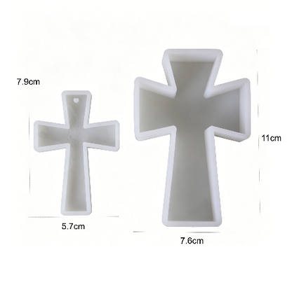 2pcs Cross Pendant Ornament Resin Mold