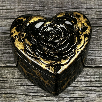 Heart-Shaped Rose Storage Box Resin Mold