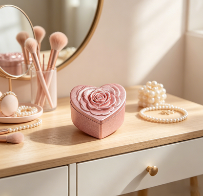 Heart-Shaped Rose Storage Box Resin Mold