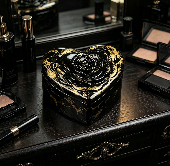 Heart-Shaped Rose Storage Box Resin Mold