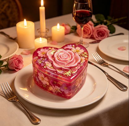 Heart-Shaped Rose Storage Box Resin Mold