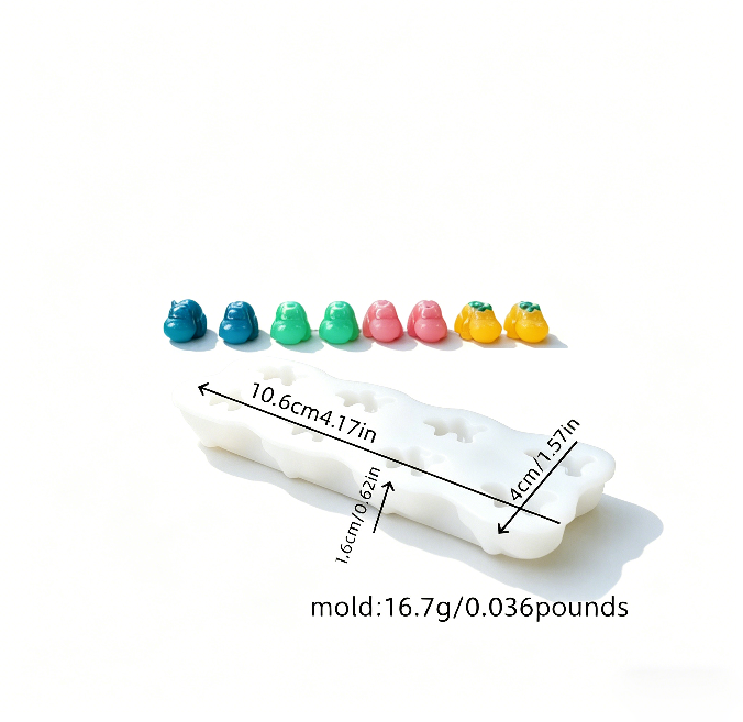 Cute Mini 8-in-1 Hippo Figurine Resin Mold