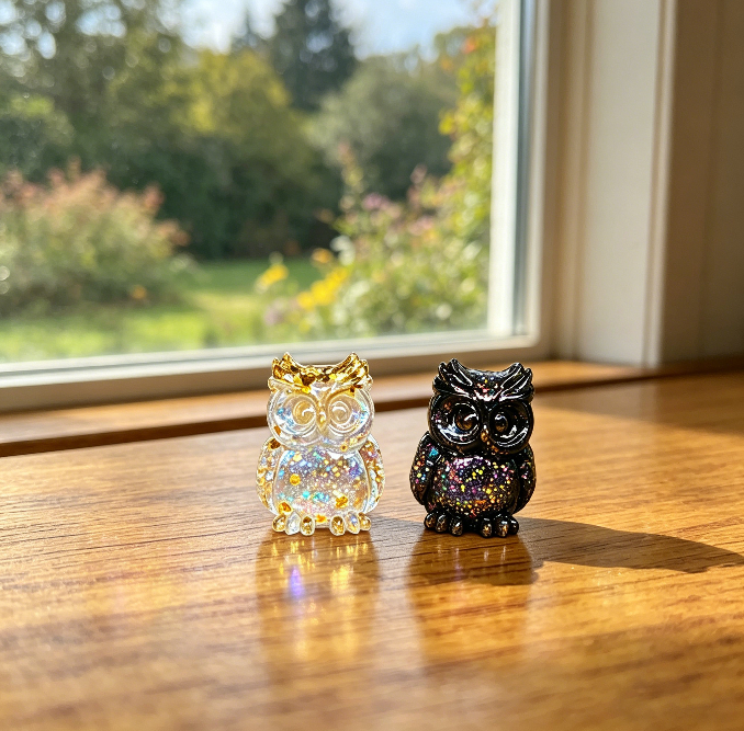 Cute Mini 8-in-1 Owl Figurine Resin Mold
