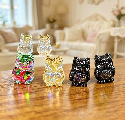 Cute Mini 8-in-1 Owl Figurine Resin Mold