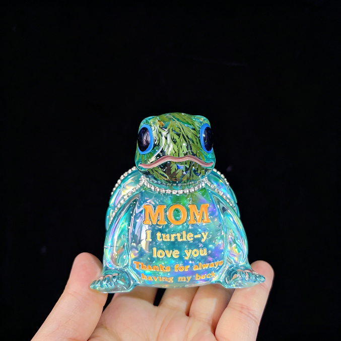 Handmade Cute “MOM” Letter Turtle Ornament Resin Mold