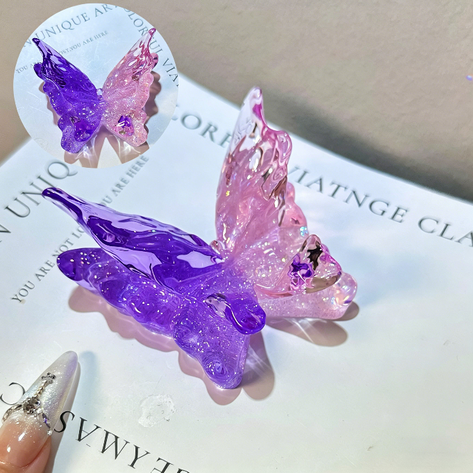 Handmade Double-Layer Water Ripple Butterfly Phone Stand Resin Mold