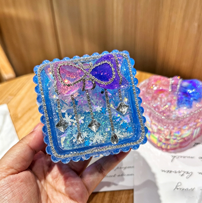 Handmade Diamond  Flip-Top Box Storage Resin Mold