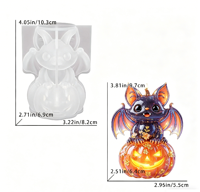 Bat & Pumpkin Ornament Resin Mold
