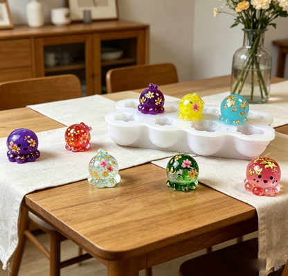 8-in-1 Cute Little Octopus Keychain Resin Mold