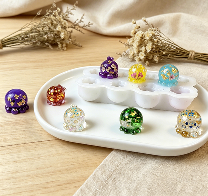 8-in-1 Cute Little Octopus Keychain Resin Mold