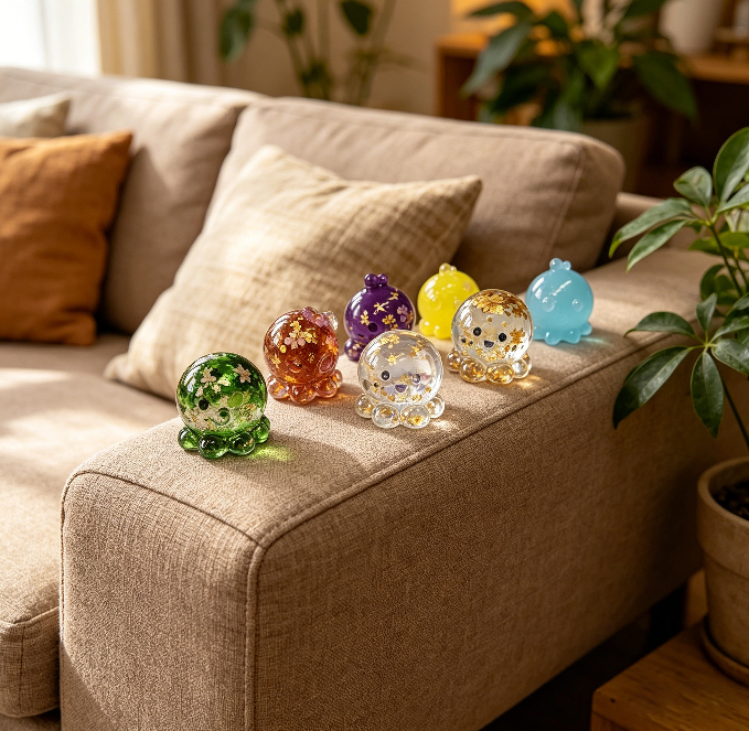 8-in-1 Cute Little Octopus Keychain Resin Mold