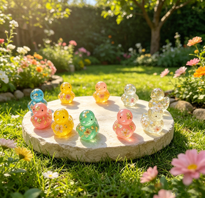 8-in-1 Cute Duck Figurine Resin Mold