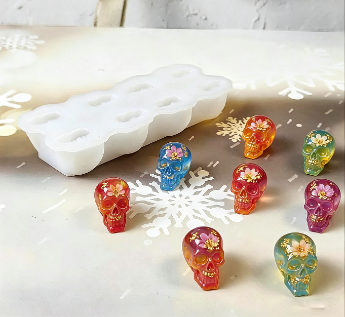 8-in-1 Mini Skeleton Figurine Resin Mold