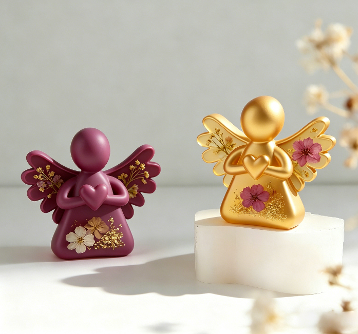 Heart Angel Ornament Resin Mold