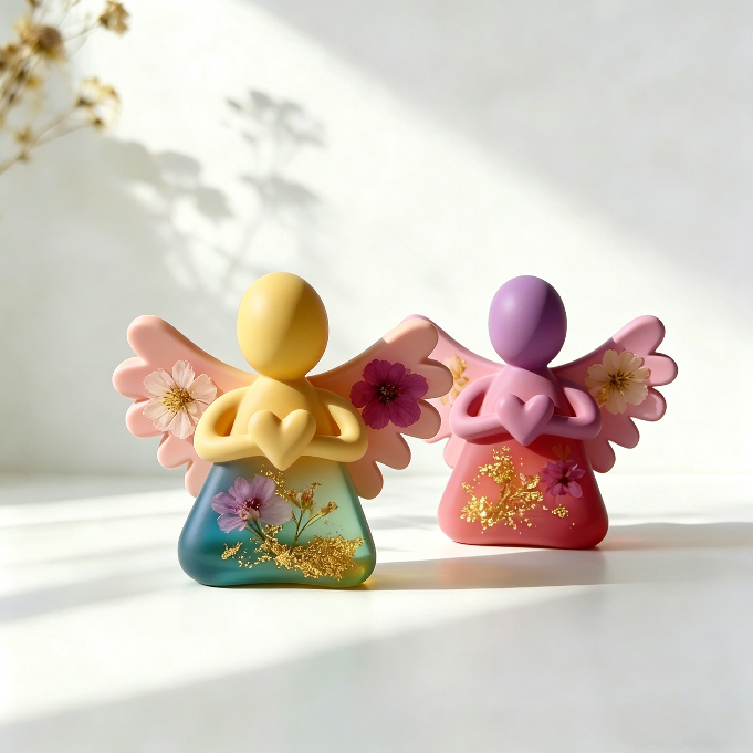 Heart Angel Ornament Resin Mold