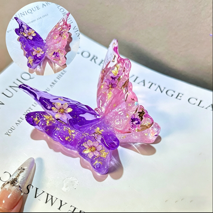 Handmade Double-Layer Water Ripple Butterfly Phone Stand Resin Mold