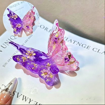 Handmade Double-Layer Water Ripple Butterfly Phone Stand Resin Mold