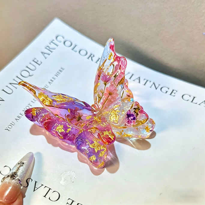 Handmade Double-Layer Water Ripple Butterfly Phone Stand Resin Mold