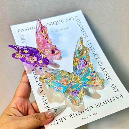 Handmade Double-Layer Water Ripple Butterfly Phone Stand Resin Mold