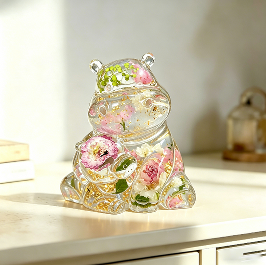 Handmade Mother & Baby Hippo Hug Ornament Resin Mold