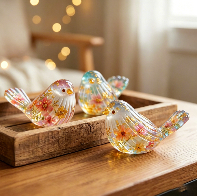 Striped Bird Figurine Resin Mold